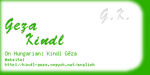 geza kindl business card